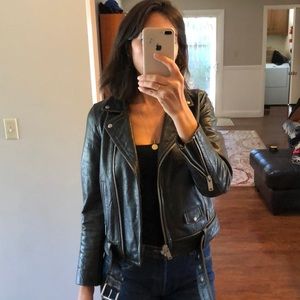 100% leather moto jacket